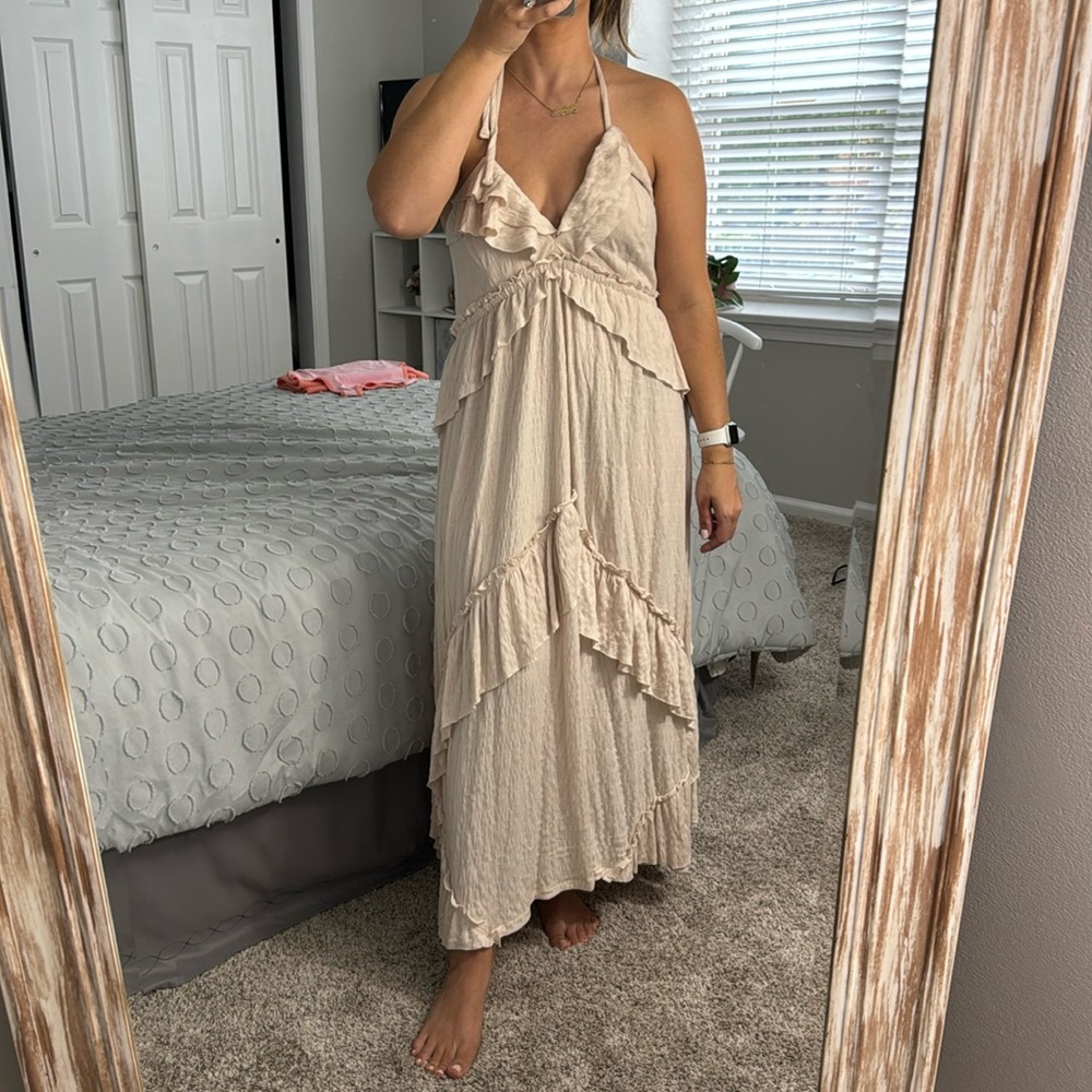 FREE PEOPLE Santa Luz Maxi - Salt, size Small (hemmed)